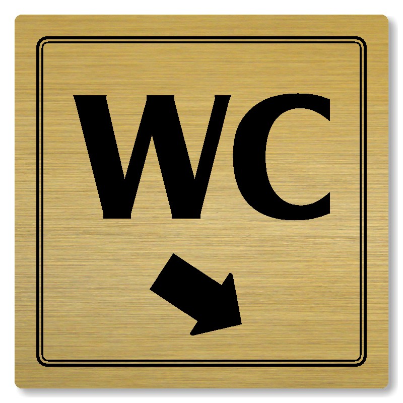 WC vpravo dolů, 80x80mm, zlatá, Utah
